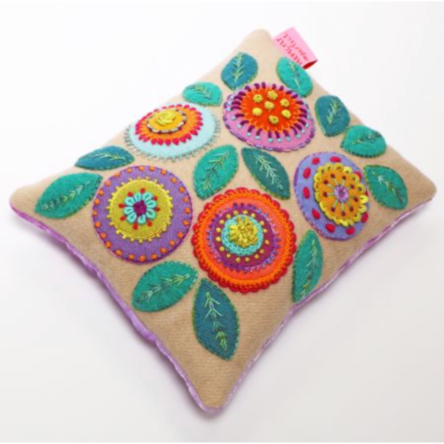 Sue Spargo | Pansy Pincushion Wool Applique Kit