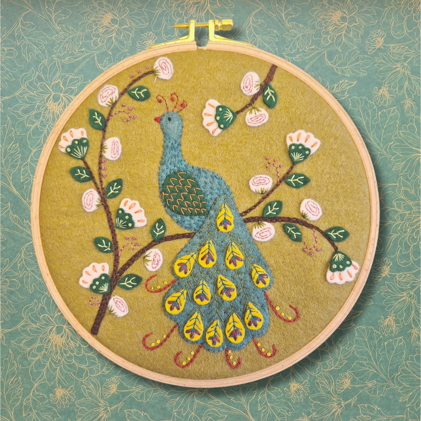 Corrine Lapierre | Flamboyant Peacock Appliqué Hoop Craft Kit