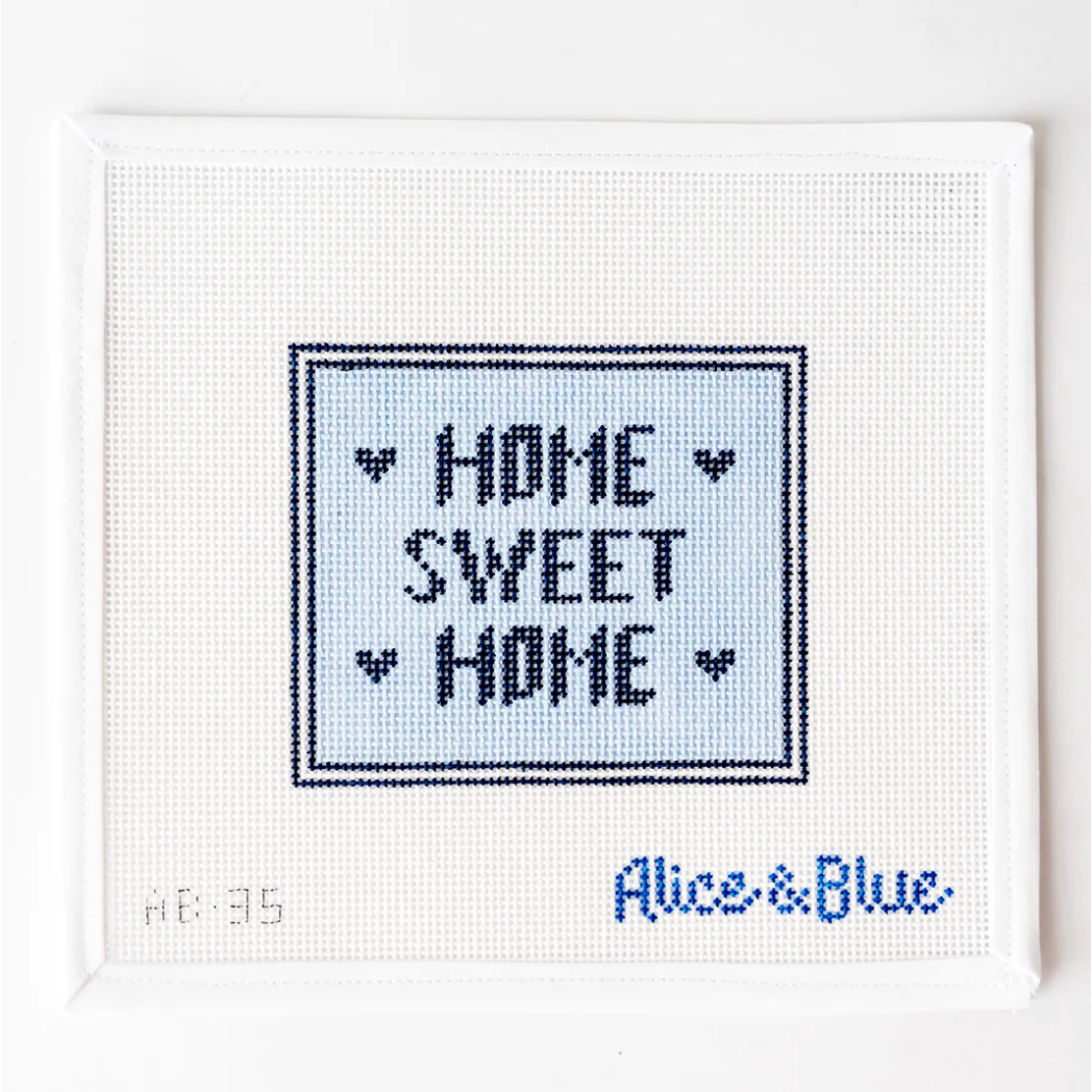Alice & Blue Needlepoint | Home Sweet Home Canvas