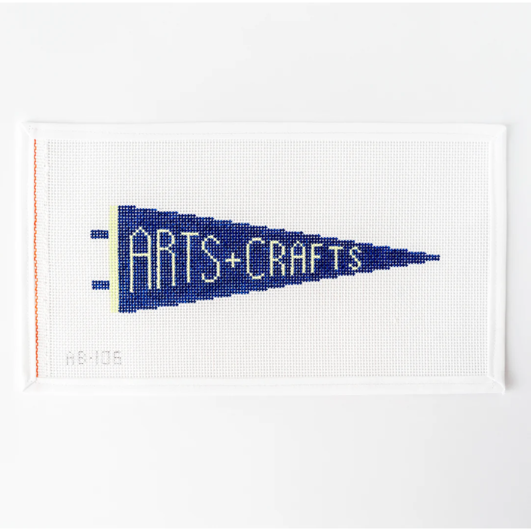 Alice & Blue Needlepoint | Arts + Crafts Pennant Needlepoint Canvas