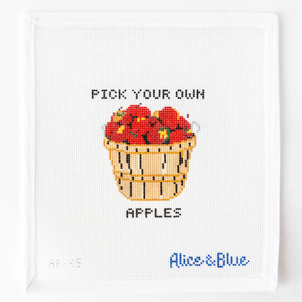Alice & Blue Needlepoint | Pick Your Own Apples Needlepoint Canvas