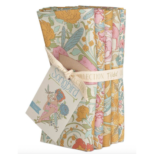 Tilda ~ Songbird ~ Fat Quarter Bundle Yellow 5pcs