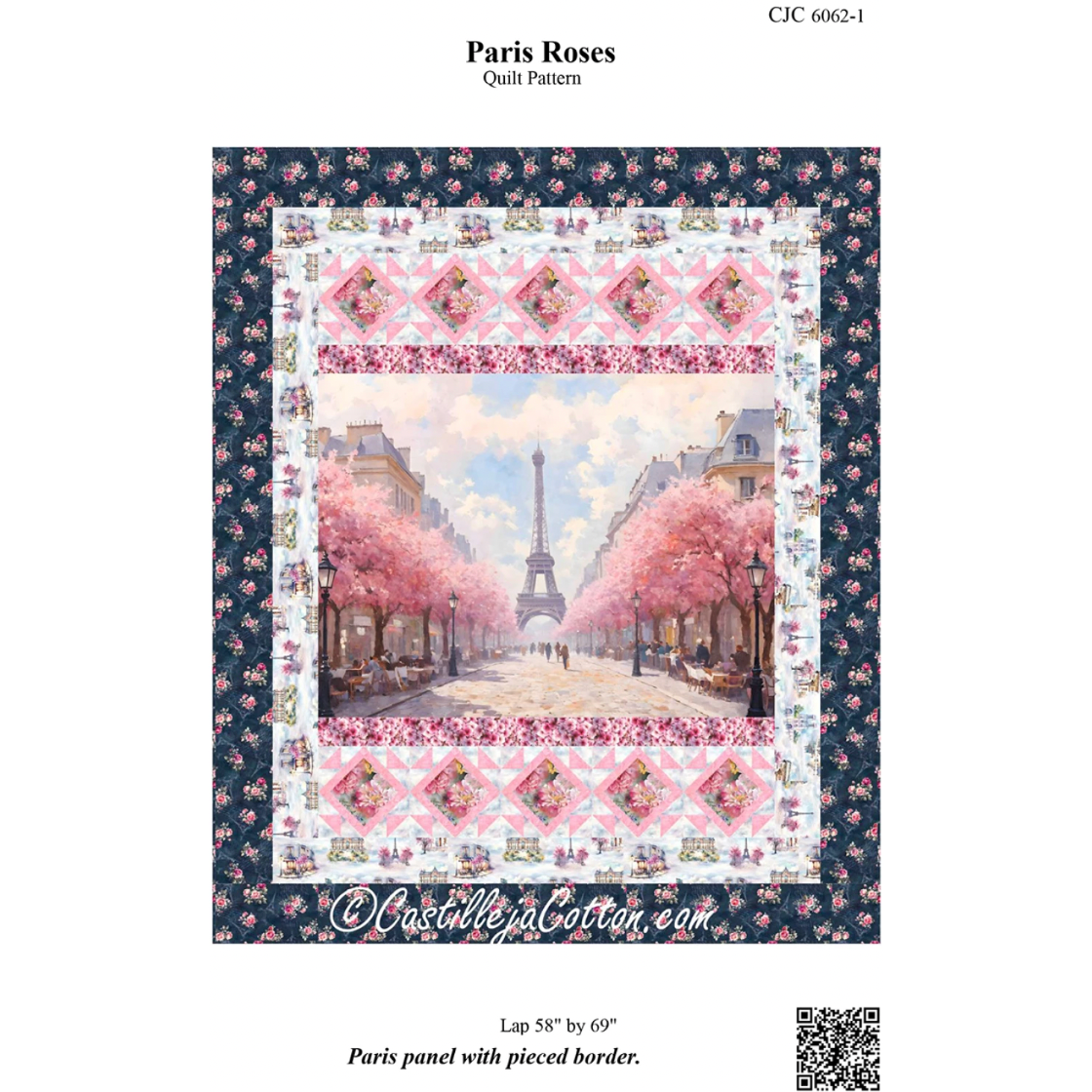 Castilleja Cotton ~ Paris Roses Quilt Kit