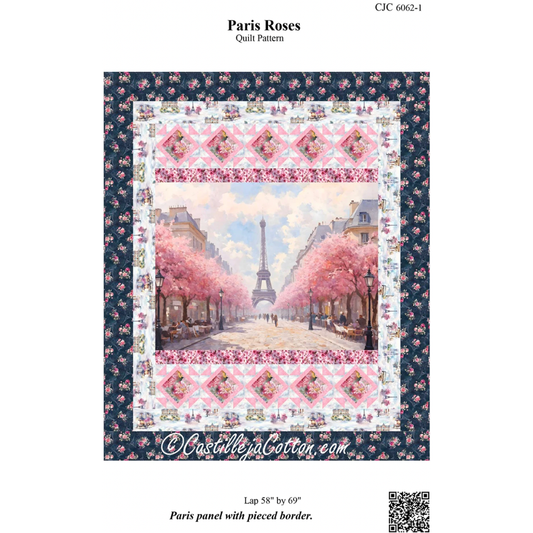 Castilleja Cotton ~ Paris Roses Quilt Kit