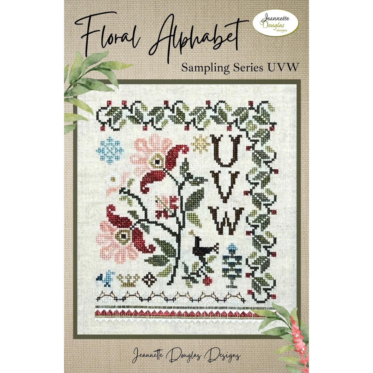 Jeannette Douglas Designs | Floral Alphabet Sampling Series: UVW MARKET 2026