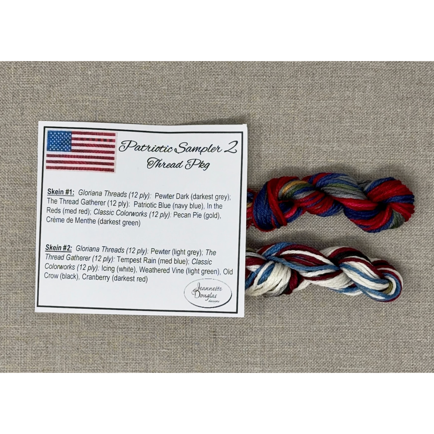 Jeannette Douglas Designs | Patriotic Sampler 2 Thread Pack