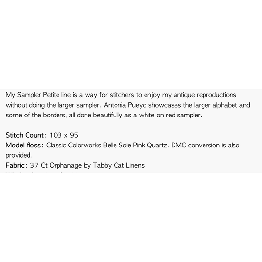 Jan Hicks Creates | Antonia Pueyo Sampler Petite MARKET 2026