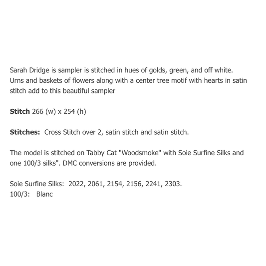 Olde Willow Stitchery | Sarah Dridge - 1839  MARKET 2026