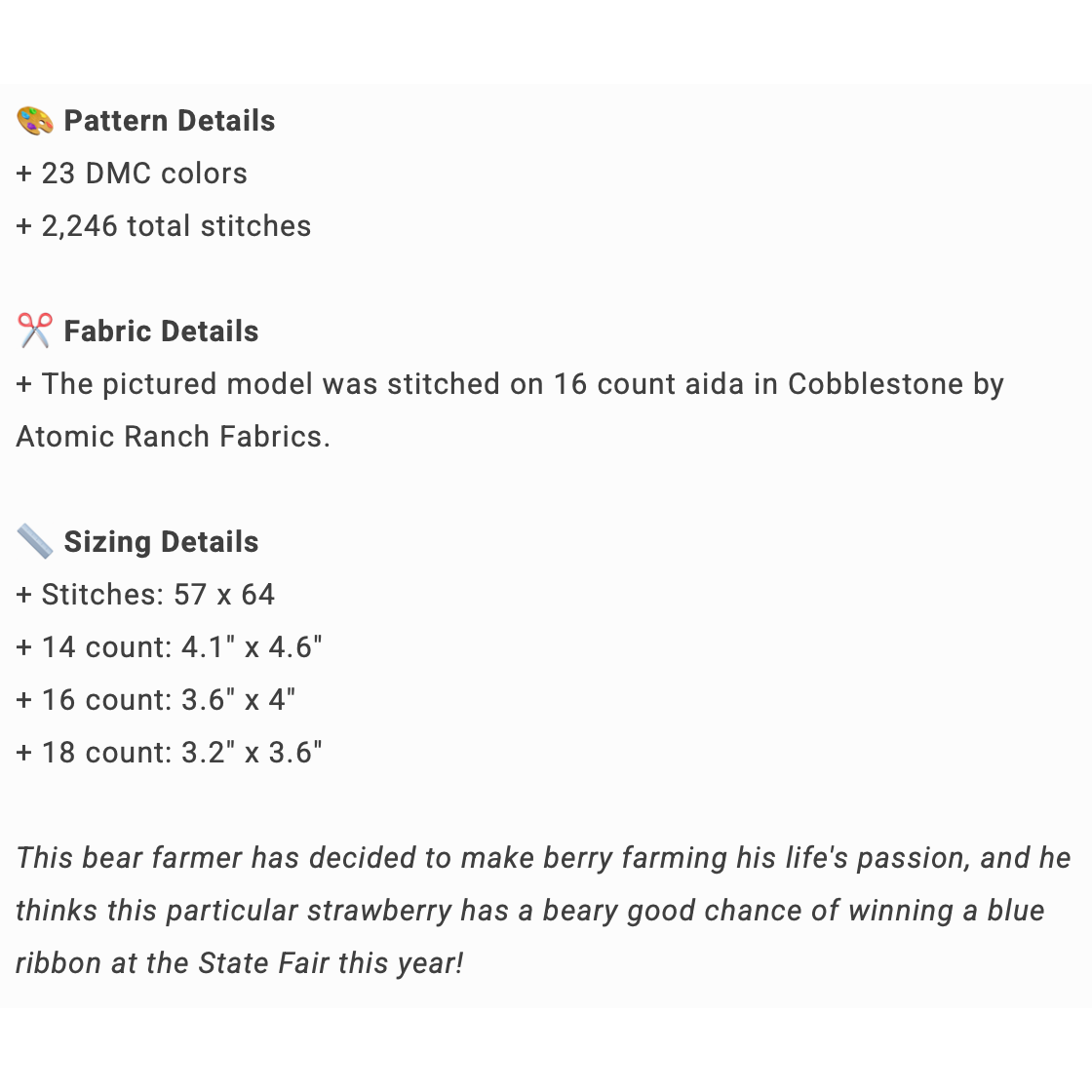 Fine Frog Stitching | Strawberry Farmer MARKET 2026