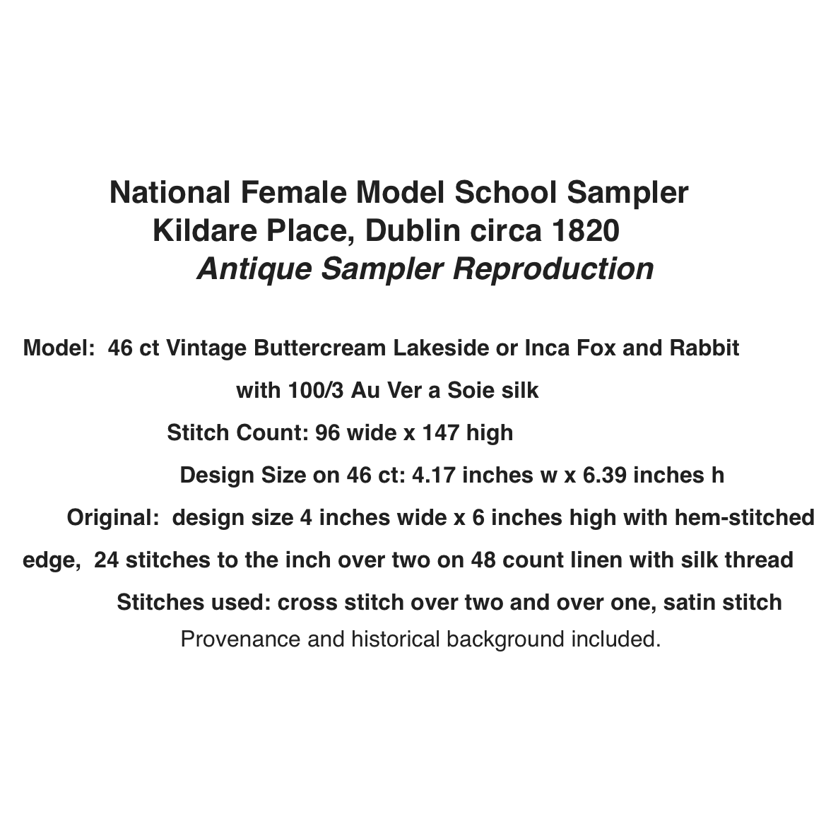 Cross Stitch Antiques | National Female Model School Sampler Kildare Place, Dublin circa 1820 MARKET 2026