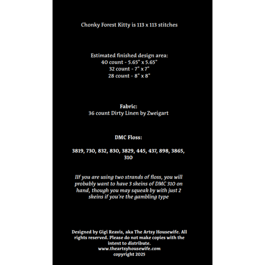 The Artsy Housewife | Chonky Forest Kitty MARKET 2026