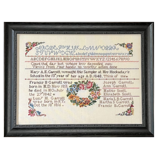 Queenstown Sampler Designs | Mary Garrott 1848 Scotland MARKET 2026