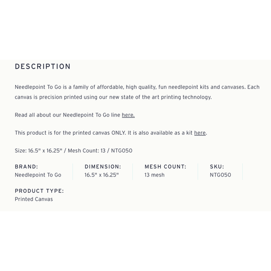 Needlepoint To Go | Lisbon Needlepoint Canvas