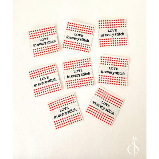 Minki Kim Check Love Woven Labels