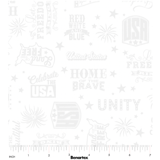 Liberty Whites ~ Patriotic Words 15211-09 White