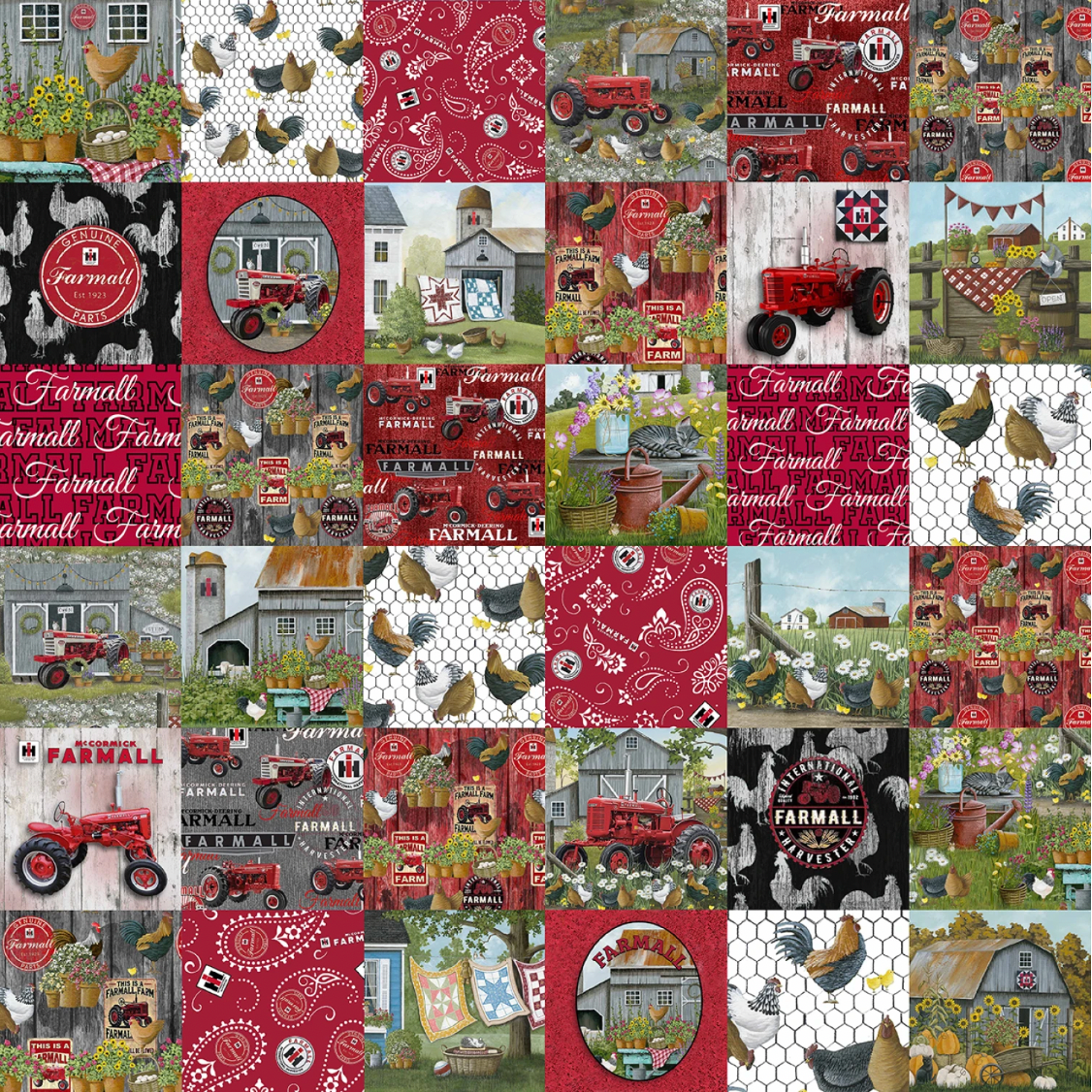 Farmall Plank ~ Farmall Cheater Quilt Allover 1363F