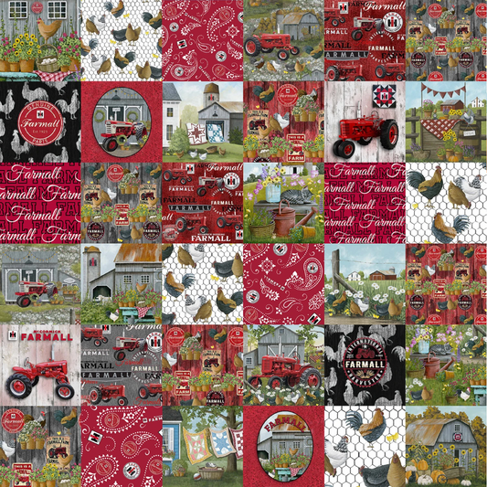 Farmall Plank ~ Farmall Cheater Quilt Allover 1363F
