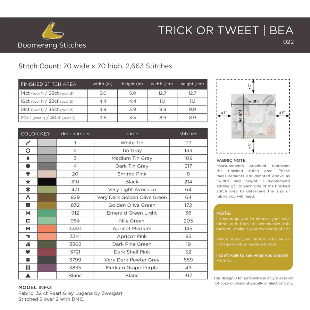Boomerang Stitches | Trick or Tweet - Bea MARKET 2026