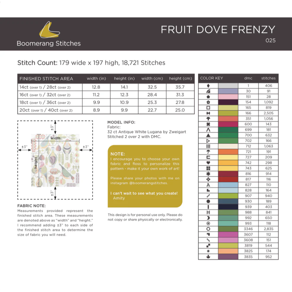 Boomerang Stitches | Fruit Dove Frenzy MARKET 2026