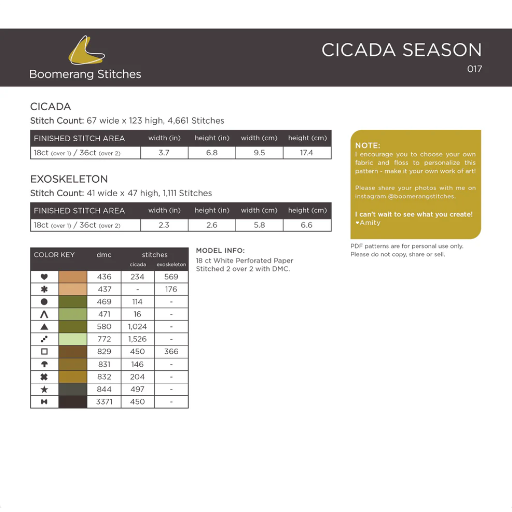 Boomerang Stitches | Cicada Season MARKET 2026