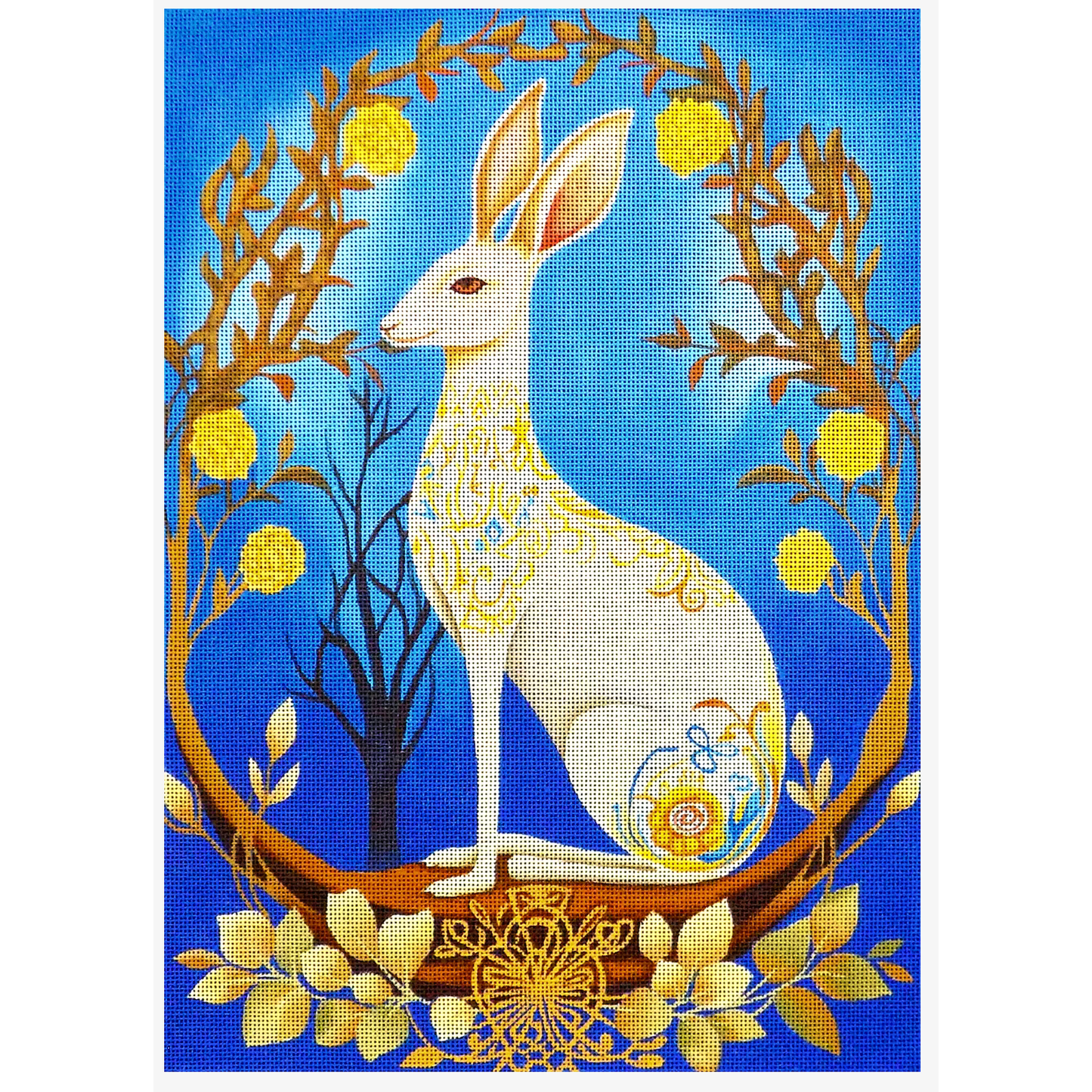 Love You More Needlepoint | Woodland Bunny