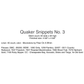 With Thy Needle & Thread  | Quaker Snippets No. 3 MARKET 2026