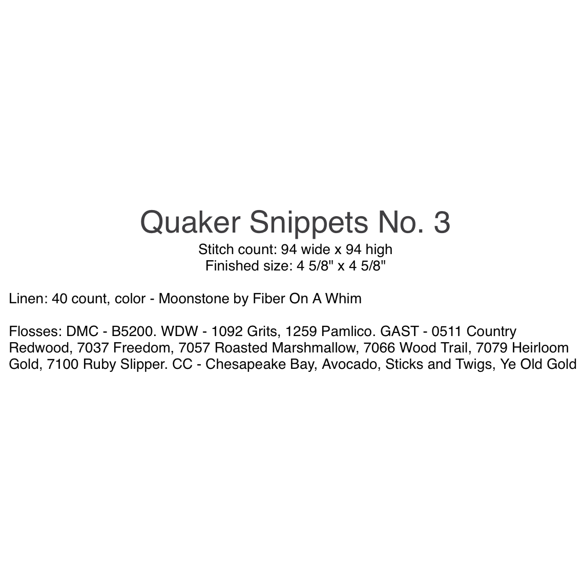 With Thy Needle & Thread  | Quaker Snippets No. 3 MARKET 2026