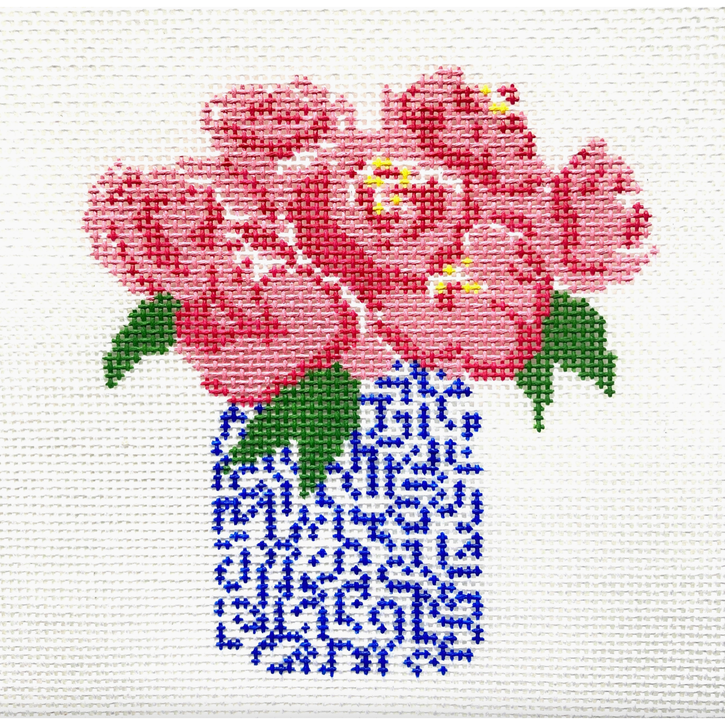 Alice & Blue Needlepoint | Pink Peonies Needlepoint Canvas