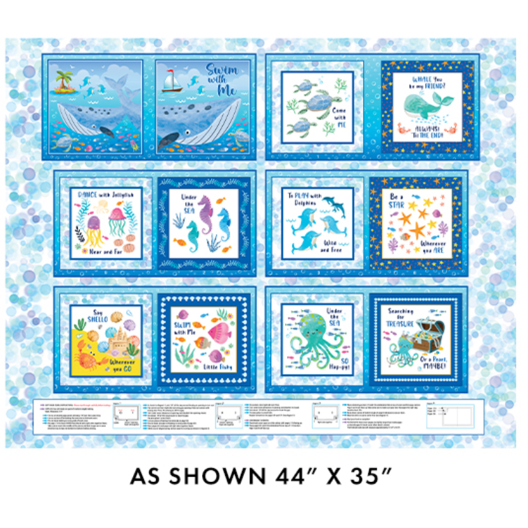 Swim With Me ~ Book Panel 15054-99 Multi