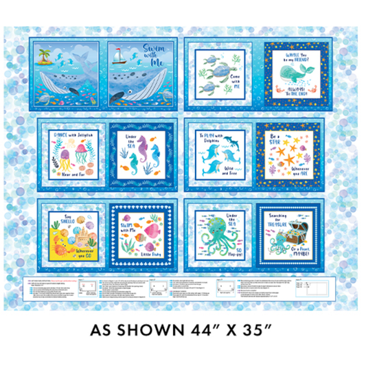 Swim With Me ~ Book Panel 15054-99 Multi