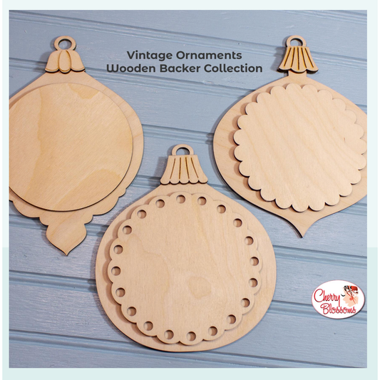 Cherry Blossoms | Vintage Ornaments Wooden Backer Collection MARKET 2026