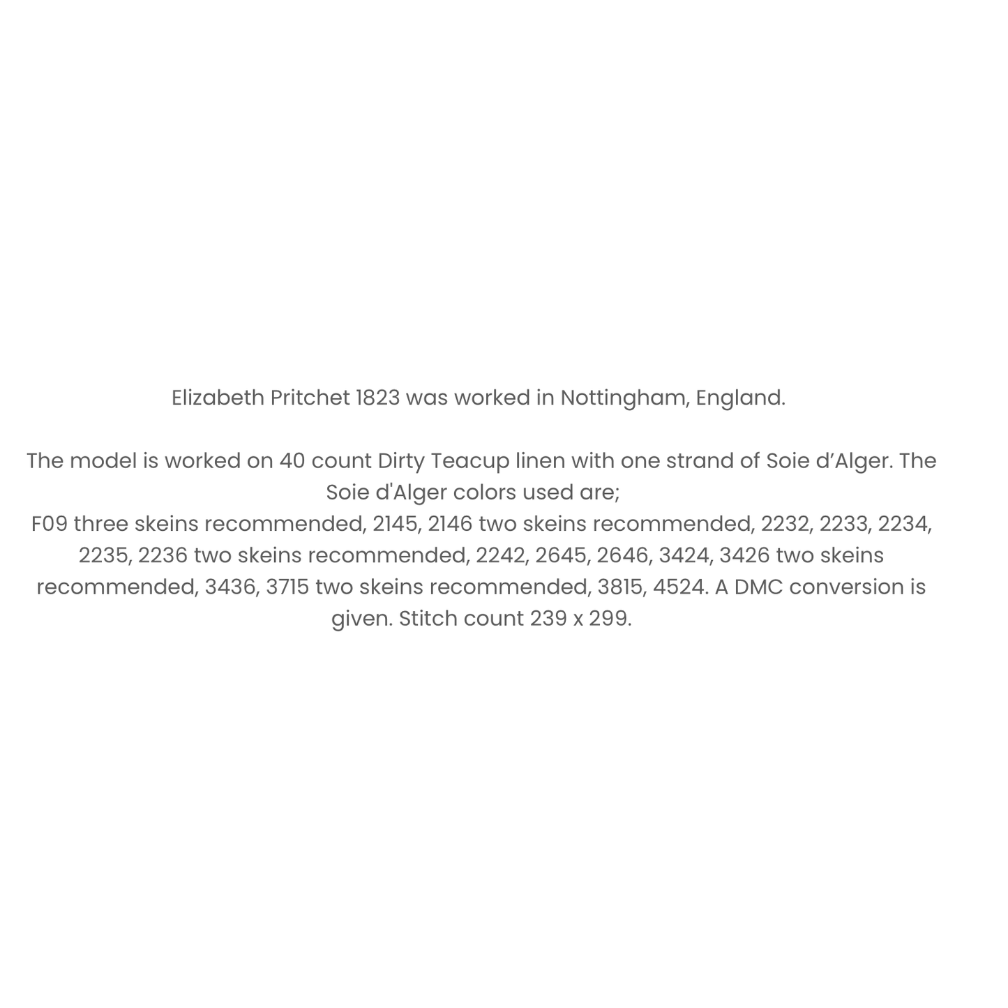 Needlemade Designs | Elizabeth Pritchet 1823 MARKET 2026