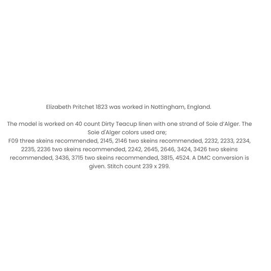 Needlemade Designs | Elizabeth Pritchet 1823 MARKET 2026