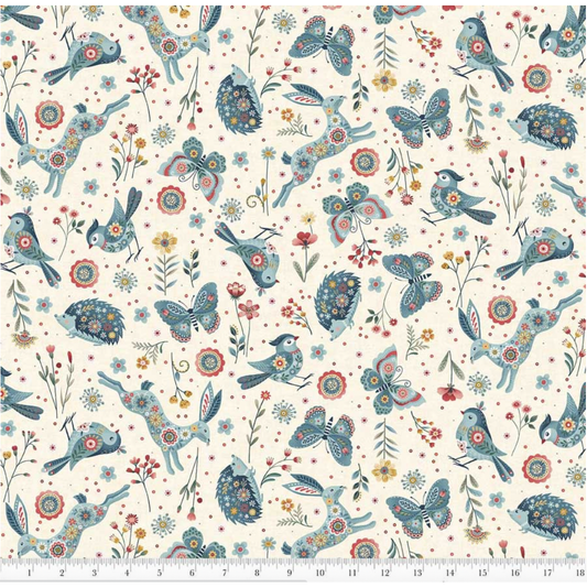 Norwegian Forest ~ Woodland Character Toss ~ 3548-44 Cream