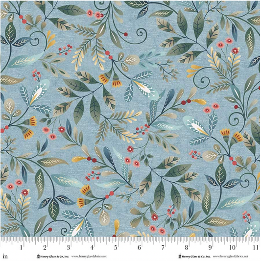 Norwegian Forest ~ 30" x WOF Remnant Forest Foliage ~ 3546-17 Pale Blue