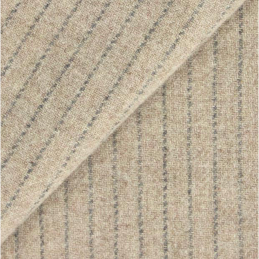 Dorr Mill ~ #10324 - Oatmeal Heather with Grey Stripes