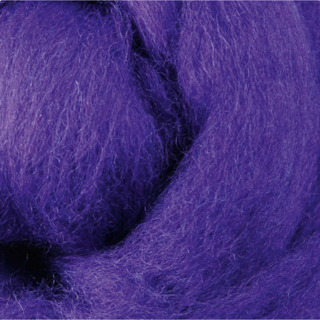 Wistyria Editions ~ Purple Wool Roving 14"