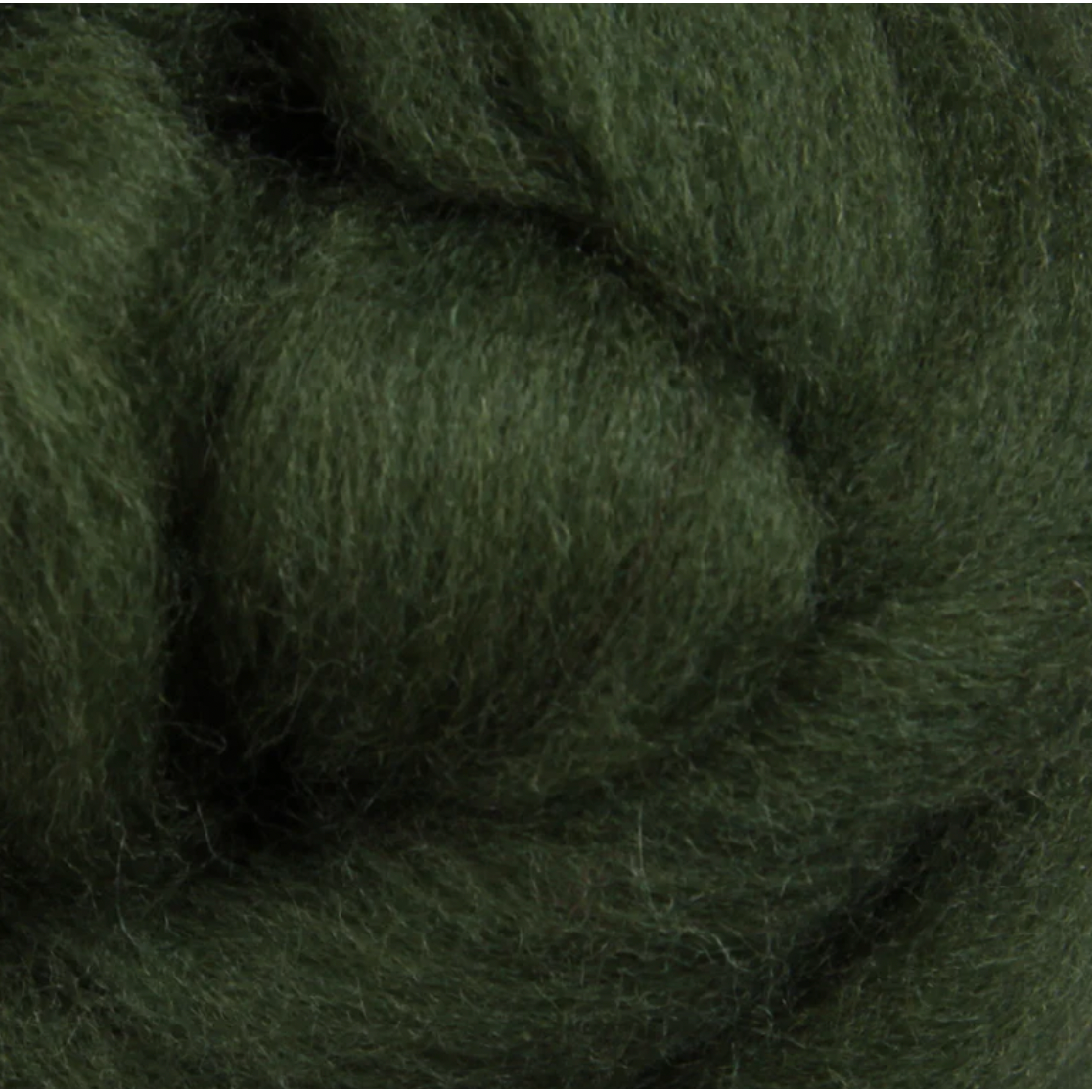 Wistyria Editions ~ Forest Green Wool Roving 14"