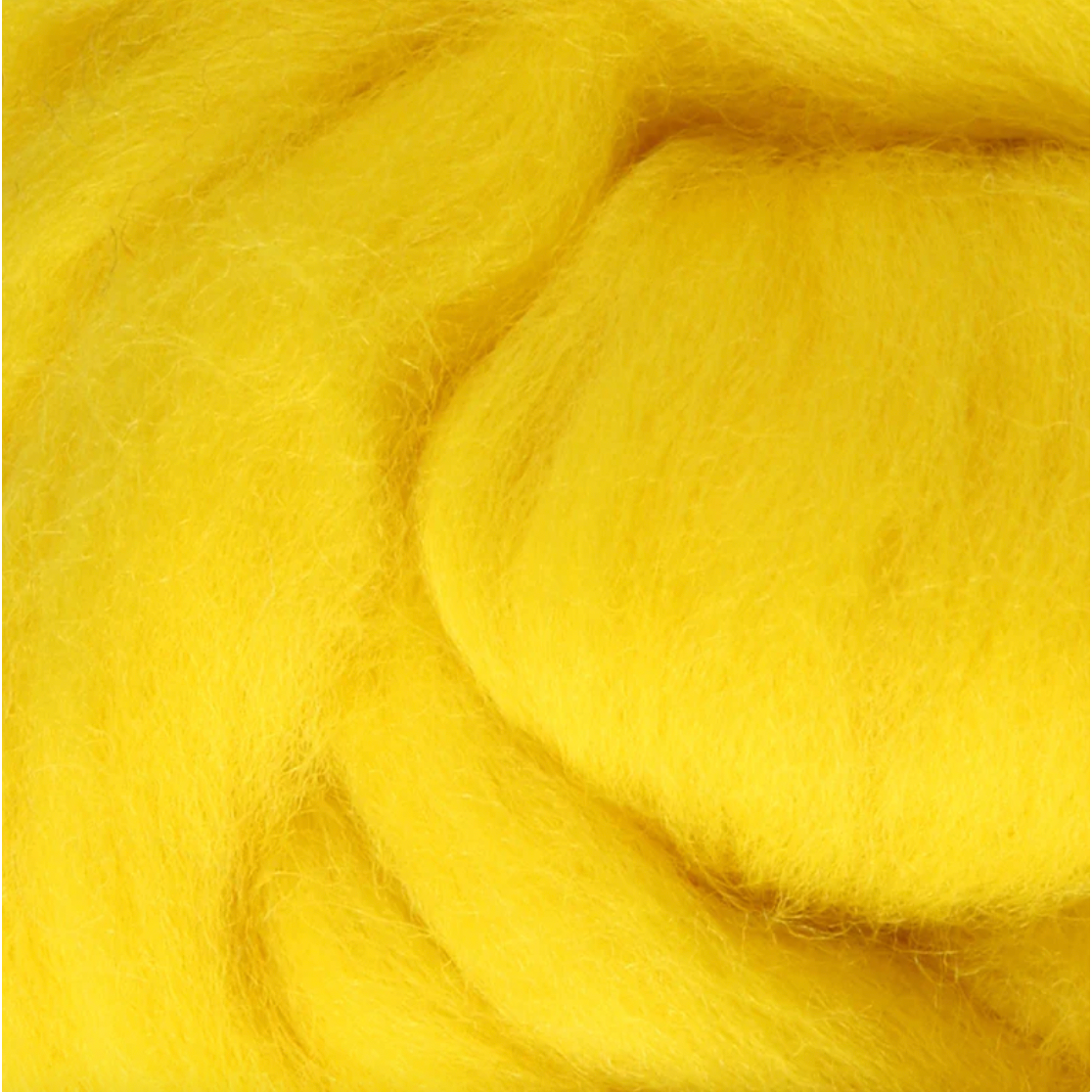 Wistyria Editions ~ Yellow Wool Roving 14"