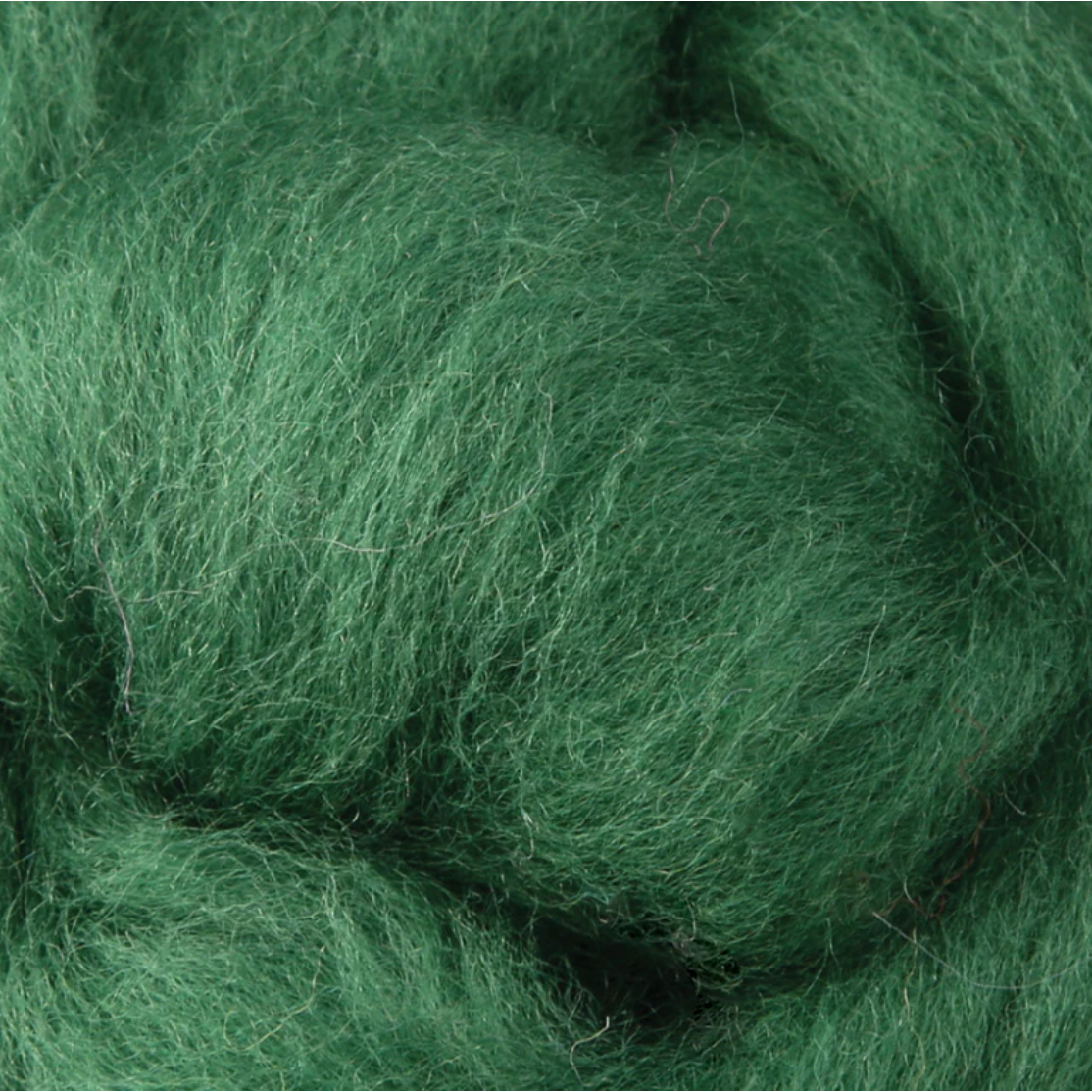 Wistyria Editions ~ Moss Wool Roving 14"