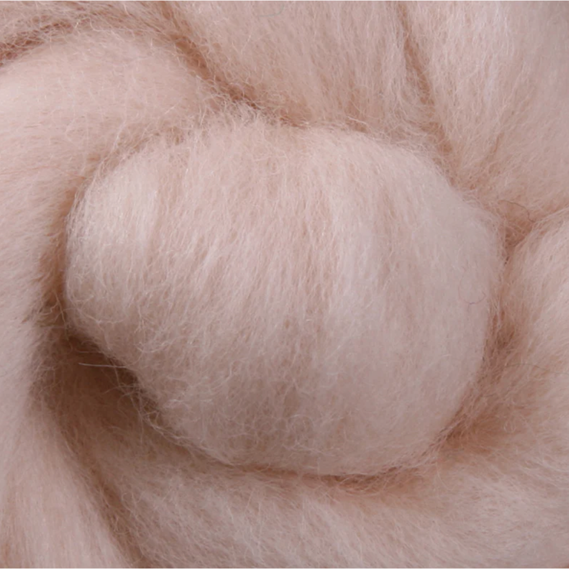 Wistyria Editions ~ Soft Peach Wool Roving 14"