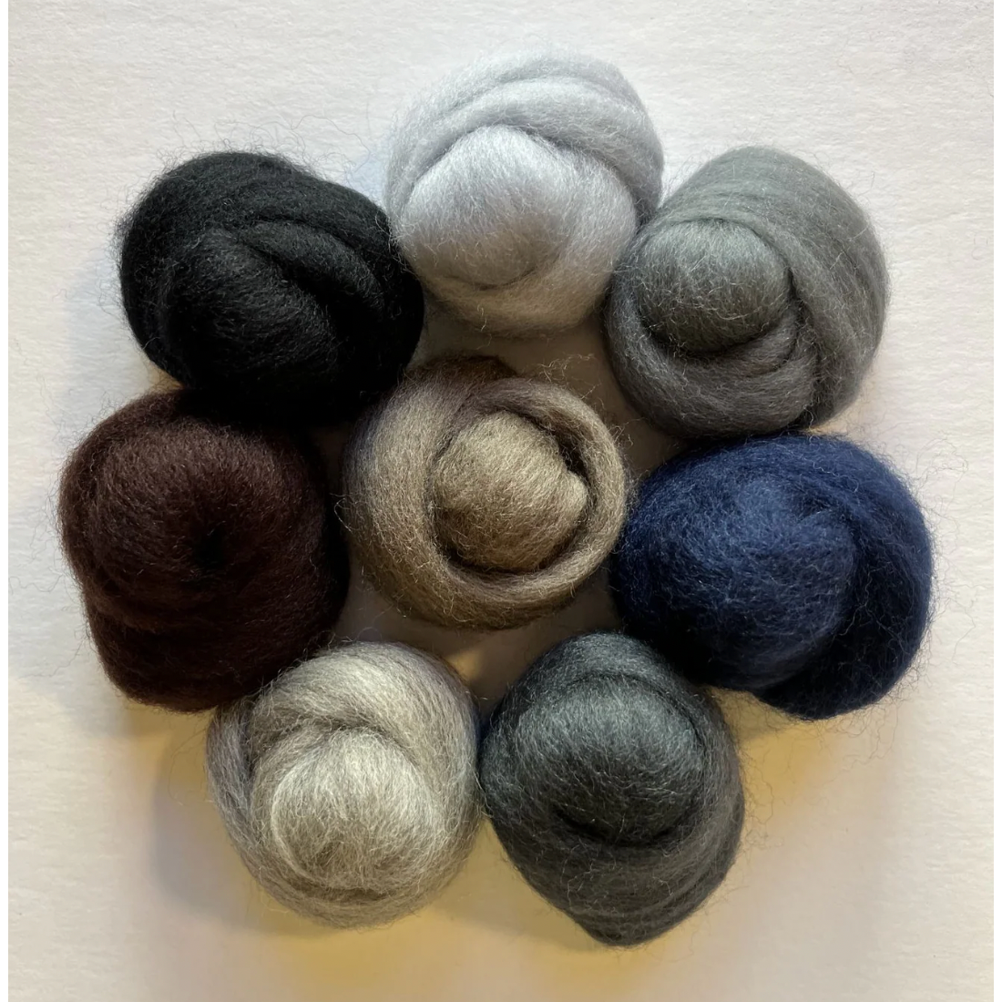 Wool Roving ~ Assortment Dark and Stormy