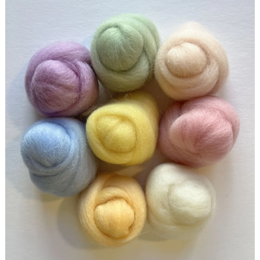 Wistyria Editions Wool Roving ~ Assortment Soft Pastels
