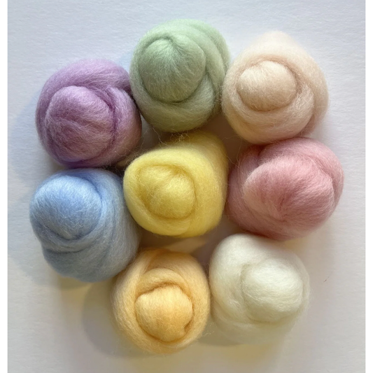 Wistyria Editions Wool Roving ~ Assortment Soft Pastels