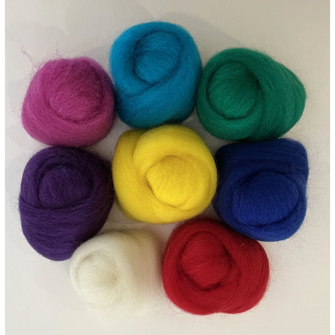 Wistyria Editions Wool Roving ~ Assortment Primary