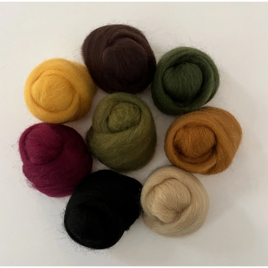 Wistyria Editions Wool Roving ~ Assortment Falling Leaves