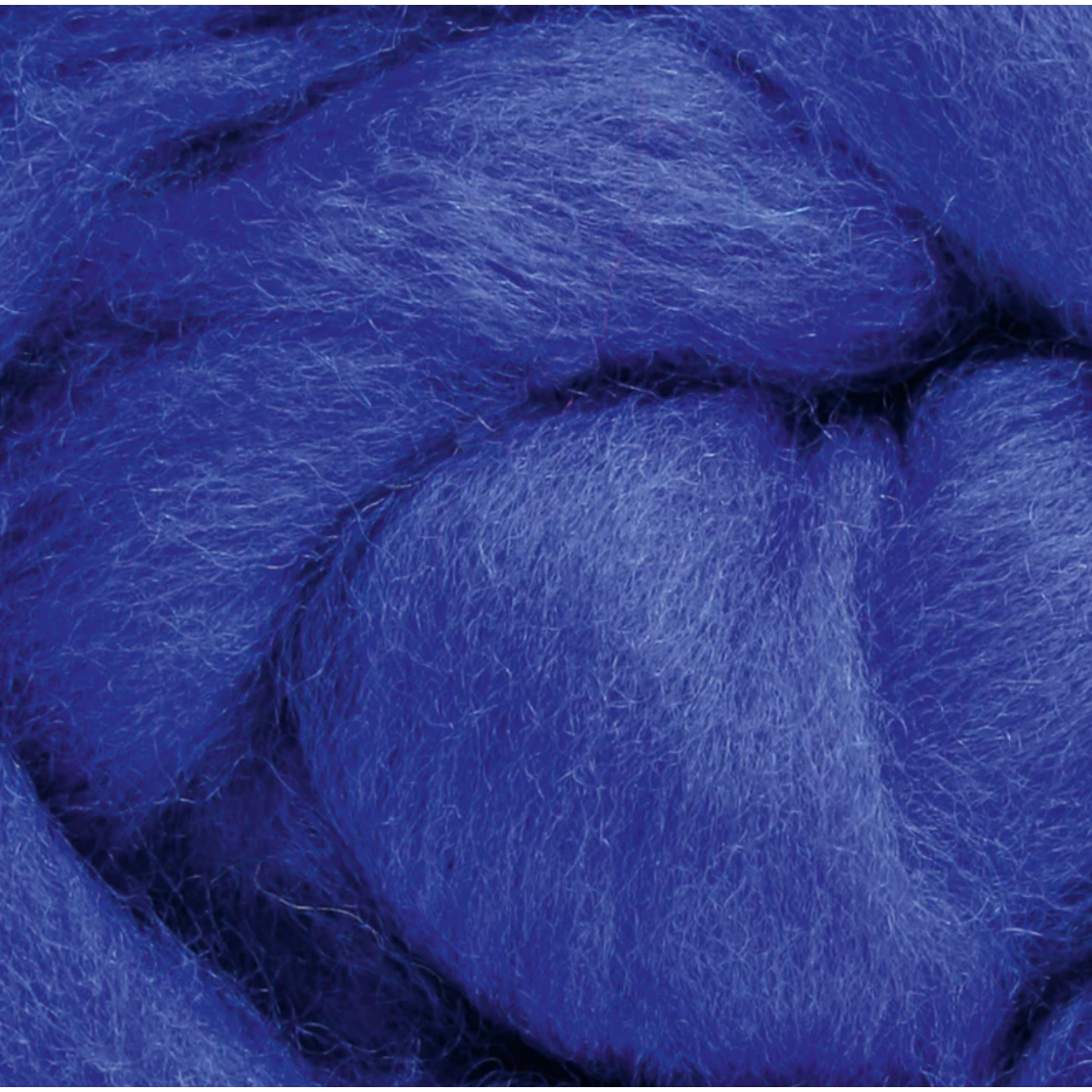 Wistyria Editions ~ Blue Wool Roving 14"