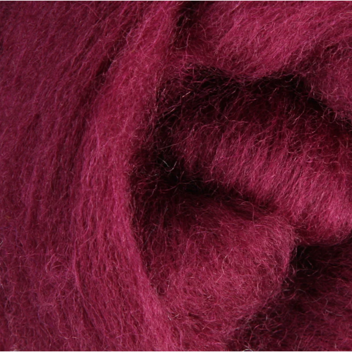 Wistyria Editions ~ Plum Wool Roving 14"