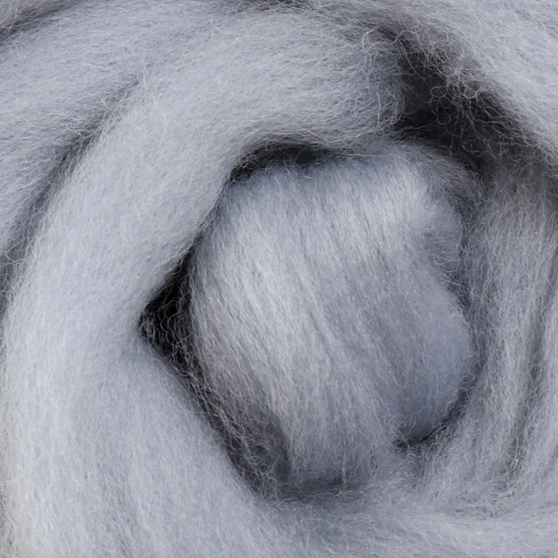 Wistyria Editions ~ Soft Grey Wool Roving 14"