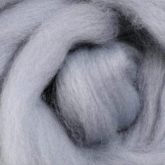 Wistyria Editions ~ Soft Grey Wool Roving 14"